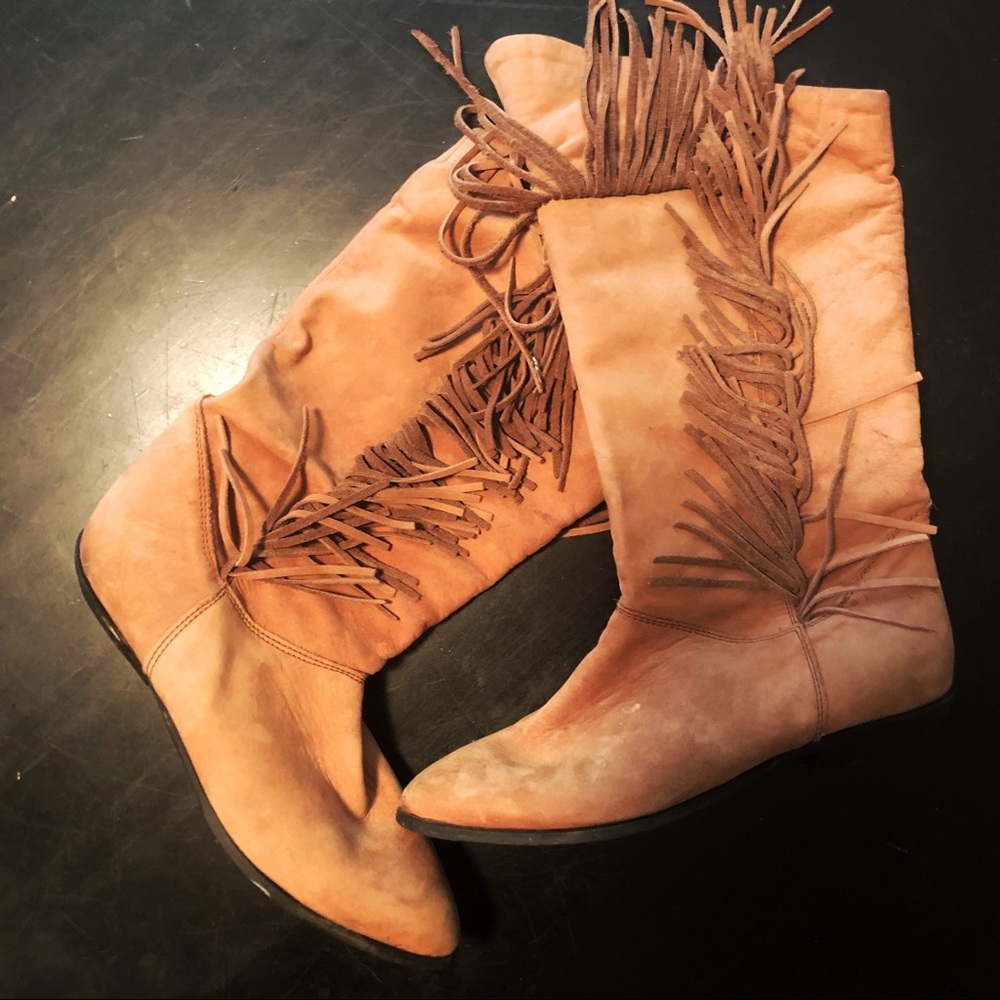 Vintage 90’s Leather Fringe Boots